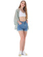 Womens Short Embroidered Lace Kimono Crop Cardigan with Half Sleeves