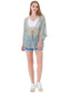 Short Embroidered Lace Kimono Crop Cardigan with Half Sleeves