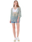 Womens Short Embroidered Lace Kimono Crop Cardigan with Half Sleeves