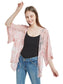 Womens Short Embroidered Lace Kimono Crop Cardigan with Half Sleeves