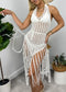 Halter Crochet Tassel Swimwear Beach Dress Bikini Cover Up