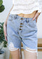 High Waisted Bermuda Denim Shorts