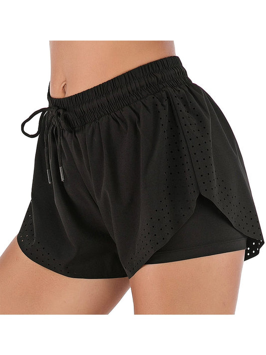 Running Shorts Double Layer Fitness Workout Athletic Shorts