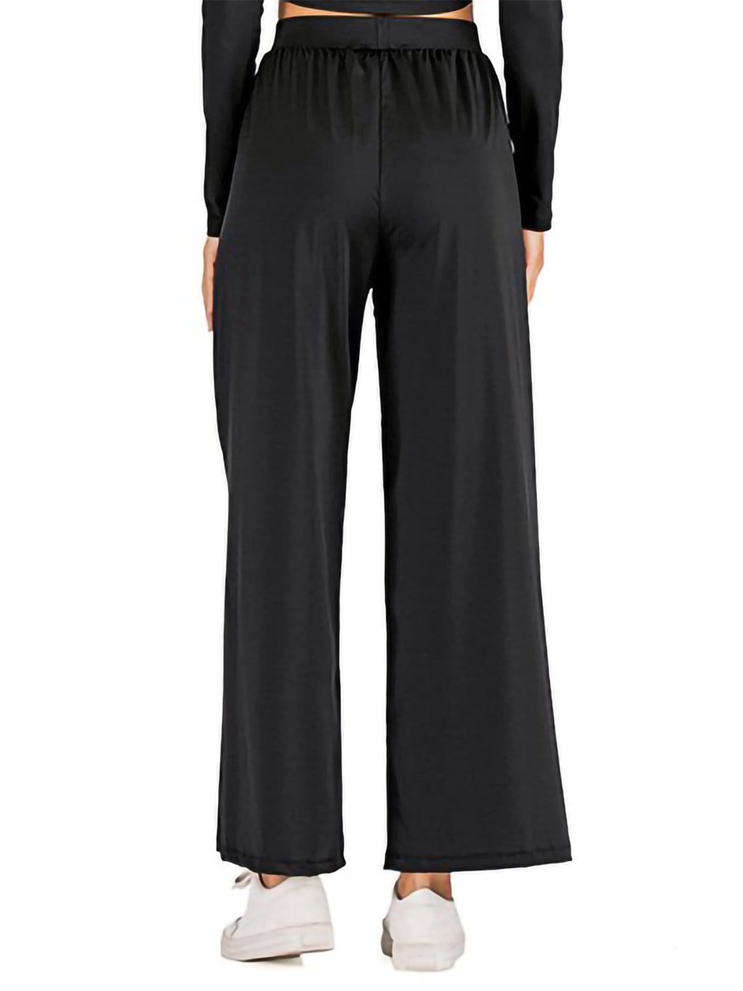 Elastic High Waist Casual Wide Leg Long Palazzo Lounge Pants Trousers