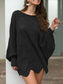 Loose Batwing Sleeve Hollow Out Knit Sweater Top