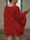 Loose Batwing Sleeve Hollow Out Knit Sweater Top