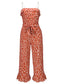 Off Shoulder Floral Wide Leg Chiffon Jumpsuit Romper