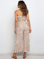 Off Shoulder Floral Wide Leg Chiffon Jumpsuit Romper