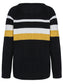 Long Sleeve Color Block Striped Casual Pullover Sweater