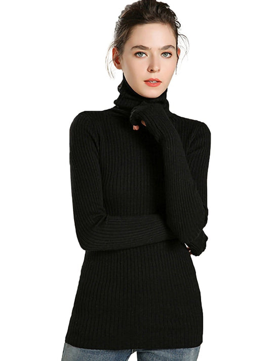 Classic Stretchable Lightweight Long Sleeve Slim Turtleneck Sweater