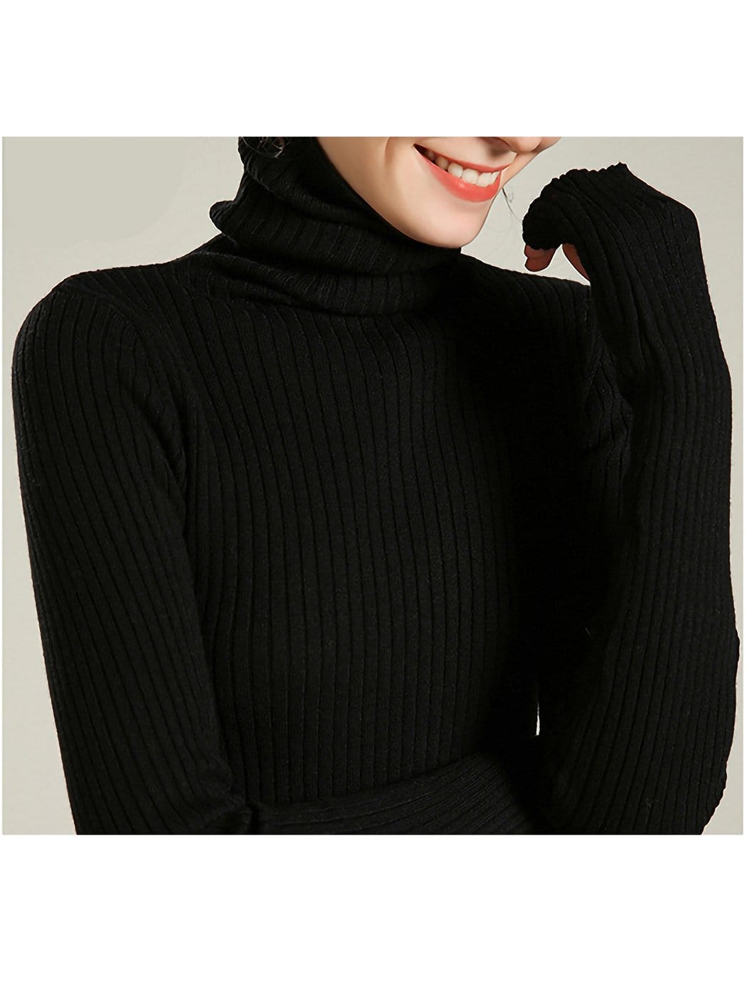 Classic Stretchable Lightweight Long Sleeve Slim Turtleneck Sweater