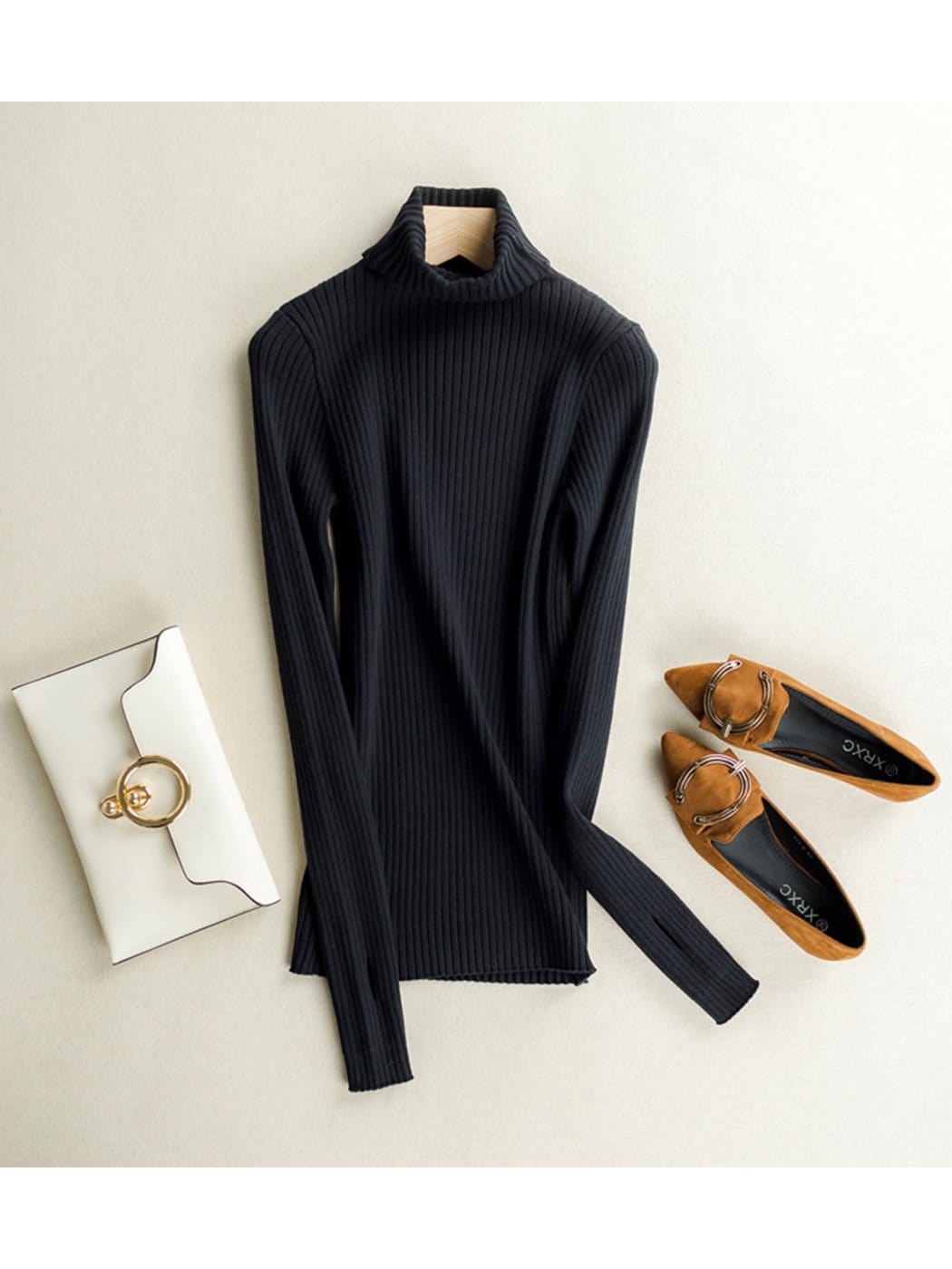 Classic Stretchable Lightweight Long Sleeve Slim Turtleneck Sweater