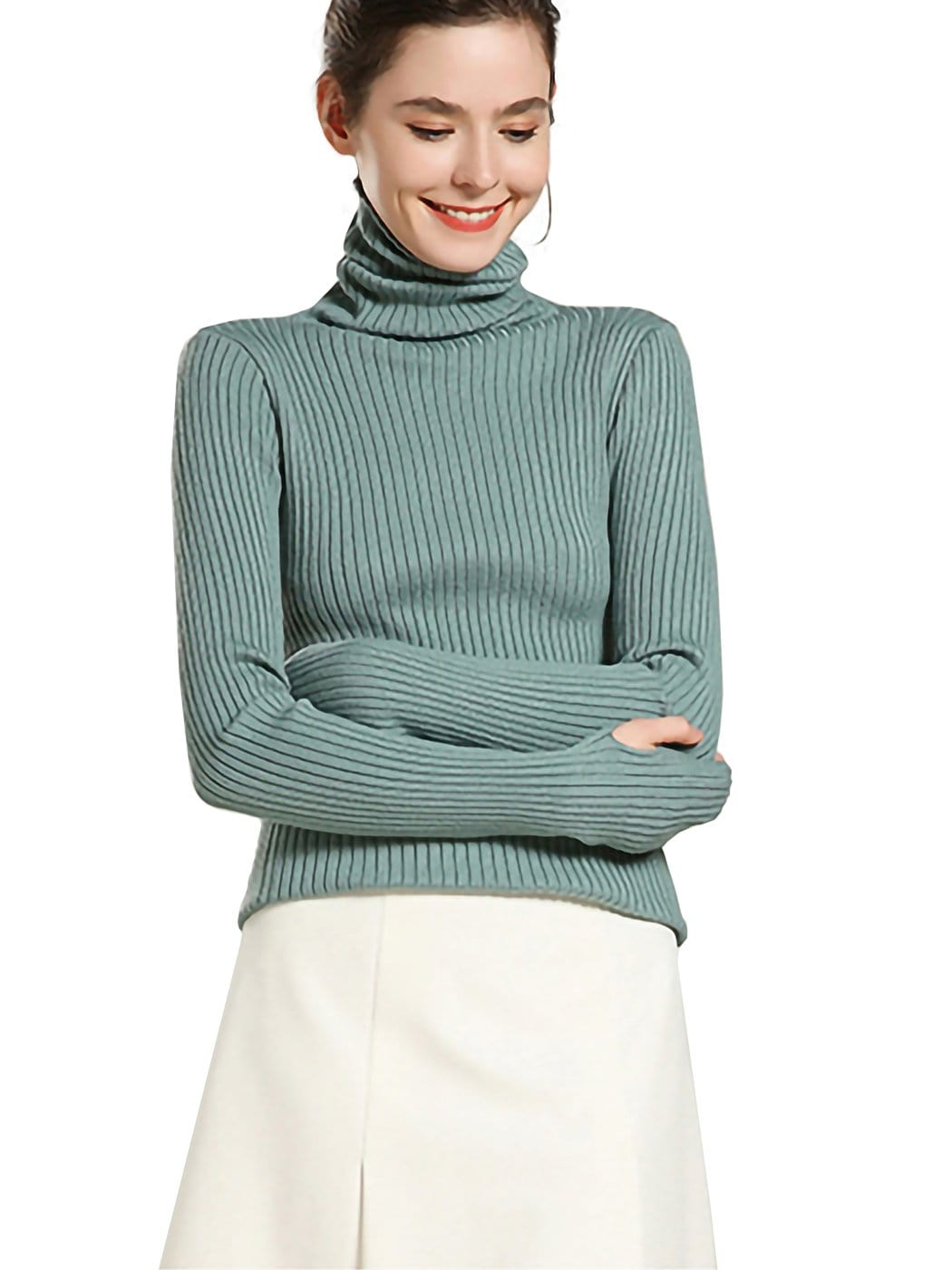 Classic Stretchable Lightweight Long Sleeve Slim Turtleneck Sweater