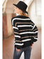 Sweaters Long Sleeve Crew Striped Oversized Knitted Pullover Tops