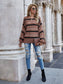 Sweaters Long Sleeve Crew Striped Oversized Knitted Pullover Tops