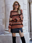 Sweaters Long Sleeve Crew Striped Oversized Knitted Pullover Tops