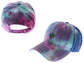 Anna-Kaci Unisex Tie Dyed Adjustable Baseball Caps Embroidery Pattern Cotton Washed Dad Hat