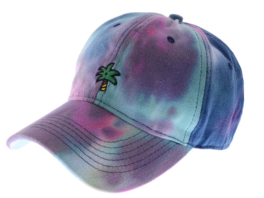 Anna-Kaci Unisex Tie Dyed Adjustable Baseball Caps Embroidery Pattern Cotton Washed Dad Hat