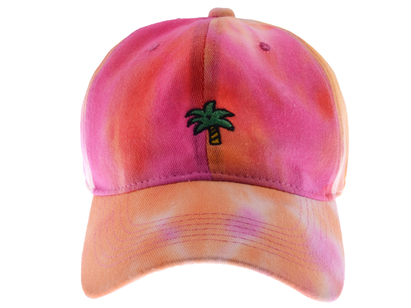 Anna-Kaci Unisex Tie Dyed Adjustable Baseball Caps Embroidery Pattern Cotton Washed Dad Hat