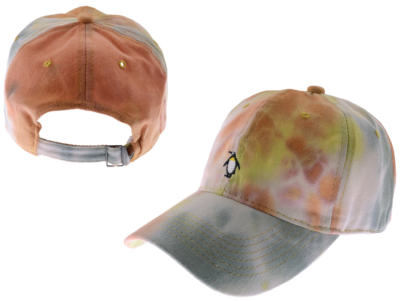 Anna-Kaci Unisex Tie Dyed Adjustable Baseball Caps Embroidery Pattern Cotton Washed Dad Hat