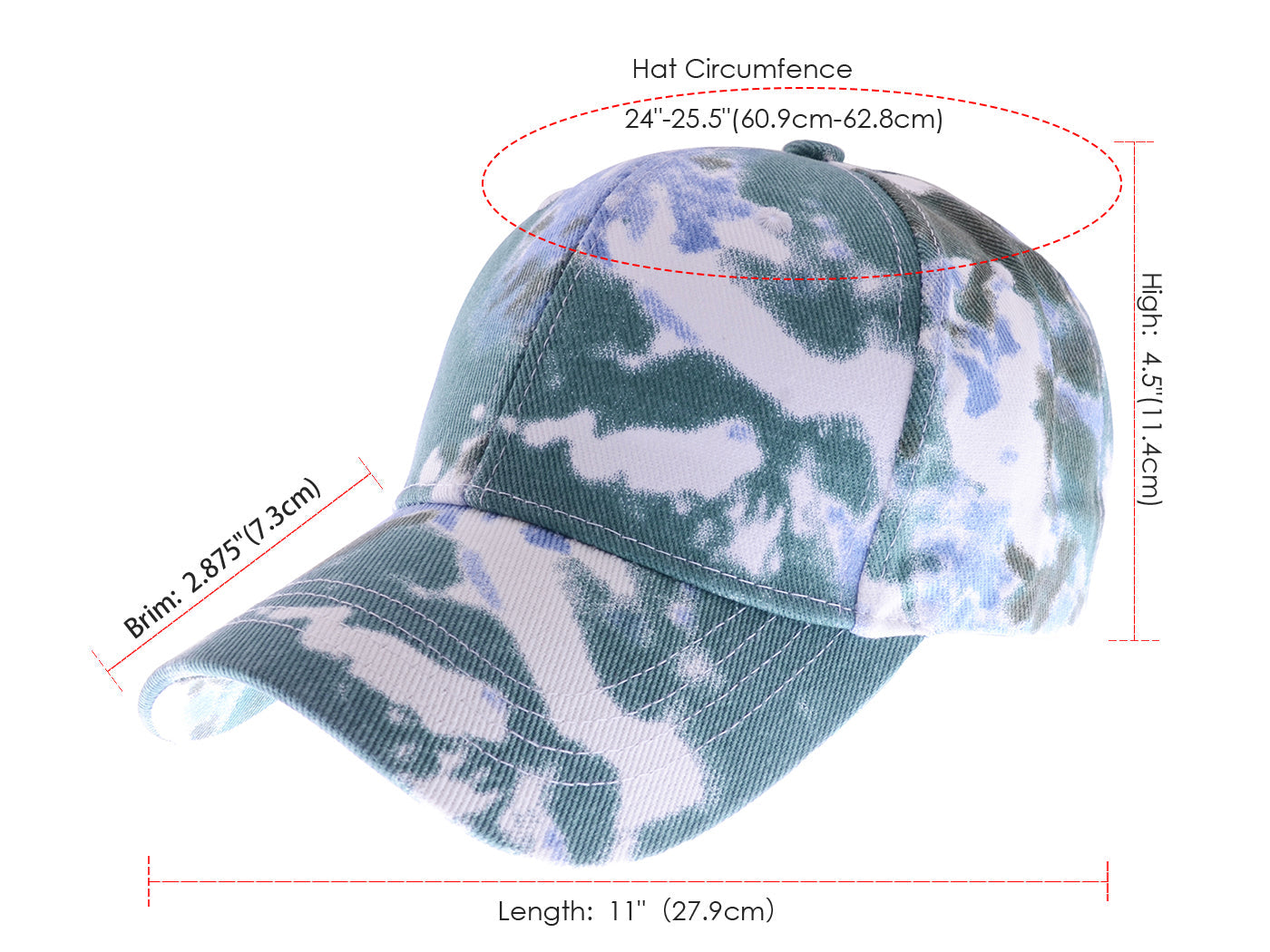 Anna-Kaci Unisex Tie Dyed Hiphop Baseball Cap Adjustable Cotton Hats