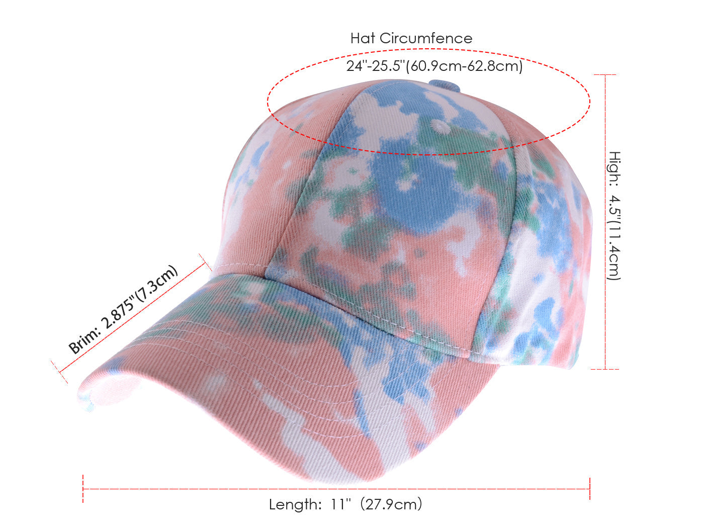 Anna-Kaci Unisex Tie Dyed Hiphop Baseball Cap Adjustable Cotton Hats