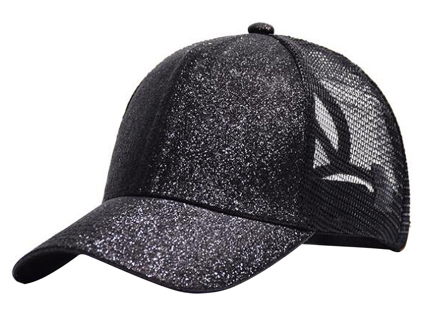 Anna-Kaci Womens Baseball Cap Glitter Ponytail Hat High Messy Bun Ponycap Trucker Dad Hat