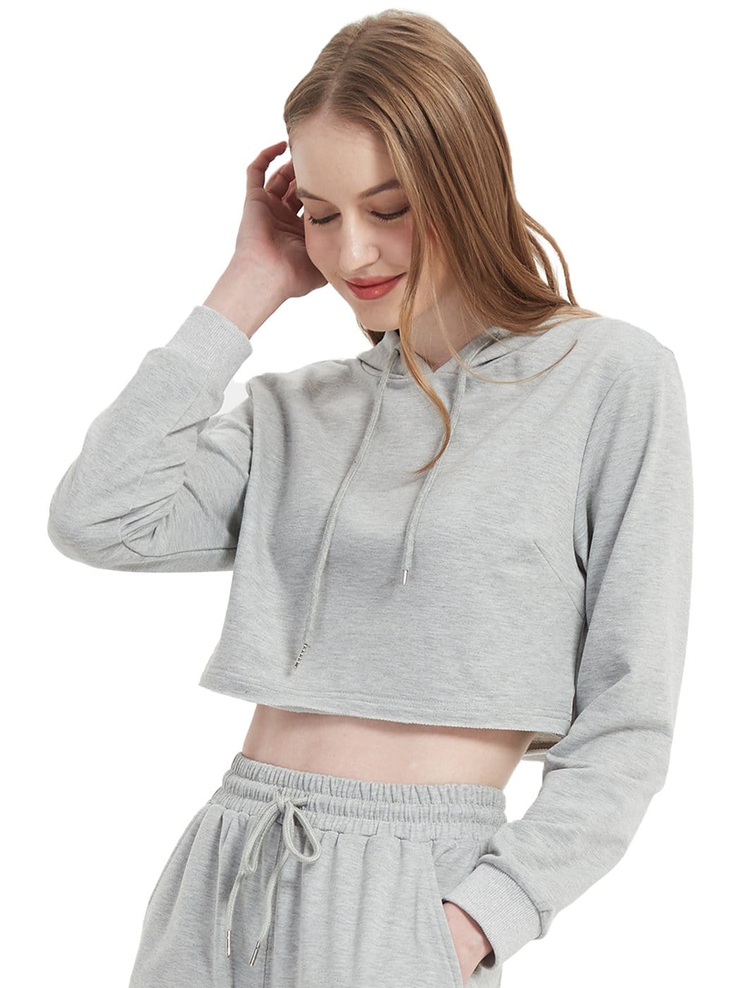 Crop Top Sweatshirt Long Sleeve Hoodie Pullover