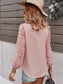 Chiffon Blouse V Neck Pom Pom Tops Long Sleeve Swiss Dot Shirts