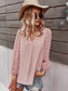 Chiffon Blouse V Neck Pom Pom Tops Long Sleeve Swiss Dot Shirts