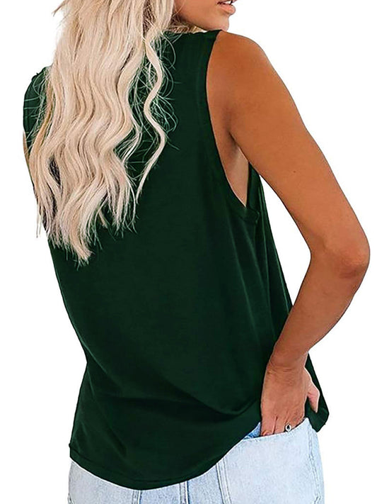 Tank Tops for Casual Sleeveless Crew Neck Solid T-Shirts Summer Tops