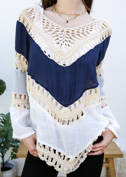 V-Neck Crochet Summer Coverups