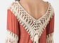 V-Neck Crochet Summer Coverups