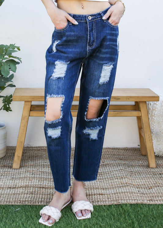 Baggy Distressed Boyfriend Denim Jeans