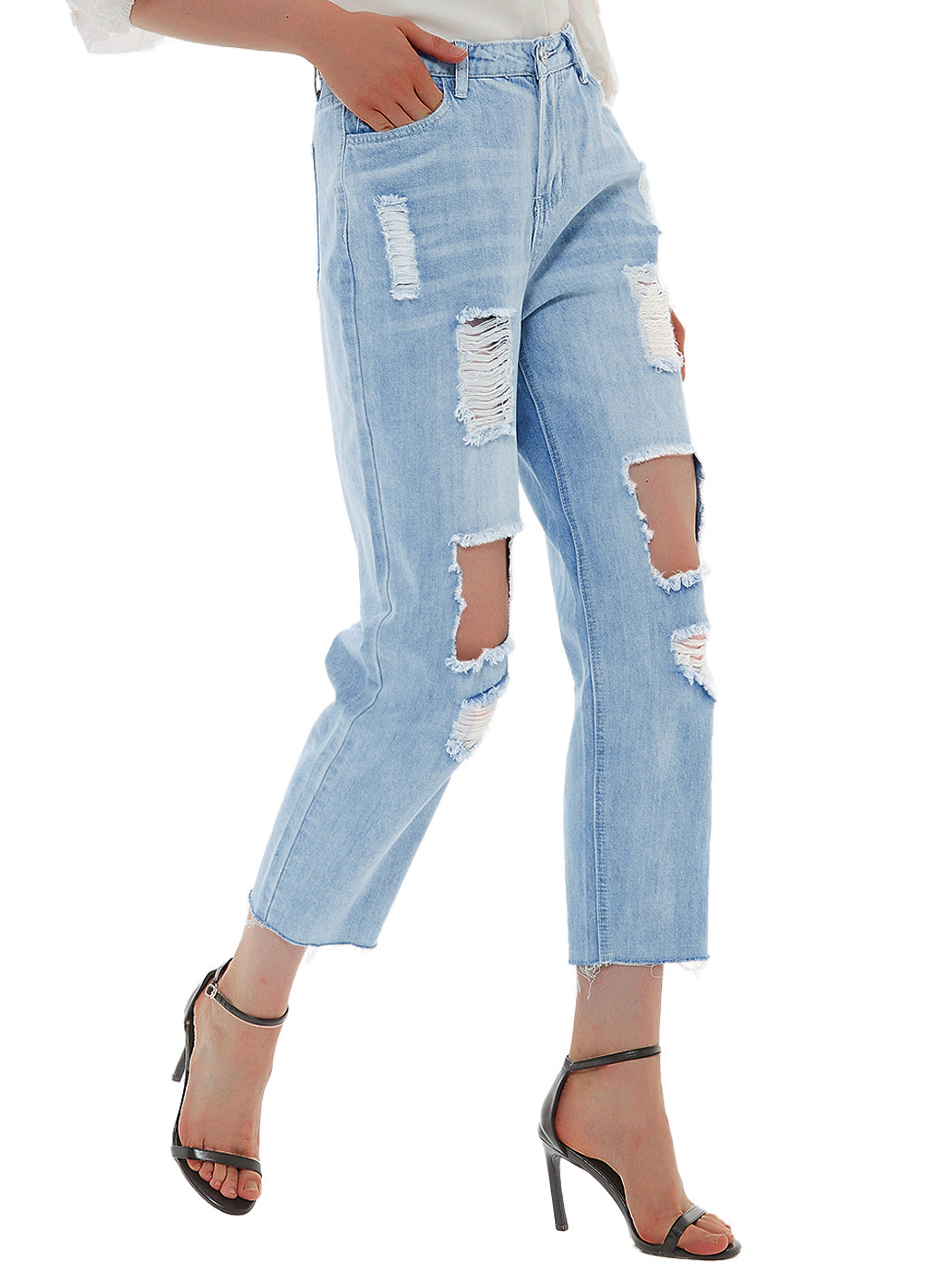 Baggy Distressed Boyfriend Denim Jeans