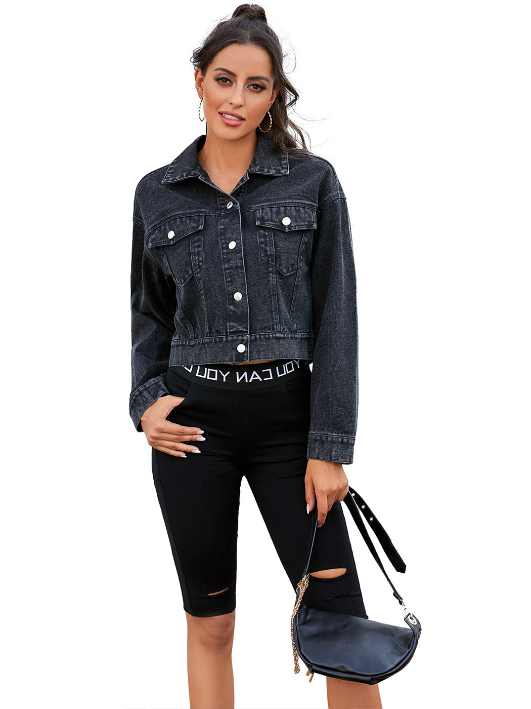 Cropped Premium Denim Jacket