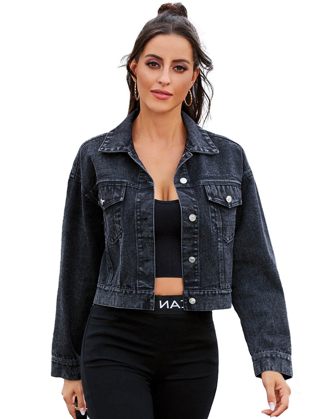 Cropped Premium Denim Jacket