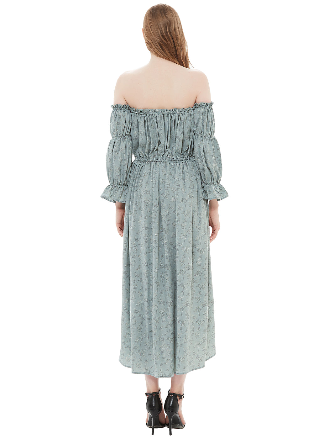 Casual Boho Long Sleeve Off Shoulder Renaissance Dress