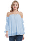 Anna-Kaci Womens Semi Sheer Boho Peasant Long Sleeve Off the Shoulder Top