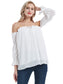 Anna-Kaci Womens Semi Sheer Boho Peasant Long Sleeve Off the Shoulder Top