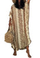 Snake Print Bikini Cover Up Beach Maxi Dress with Belt
