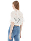 Crochet Floral Lace Short Sleeve Cropped Shrug