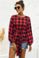 Tie Waist Plaid Blouse