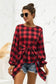 Tie Waist Plaid Blouse