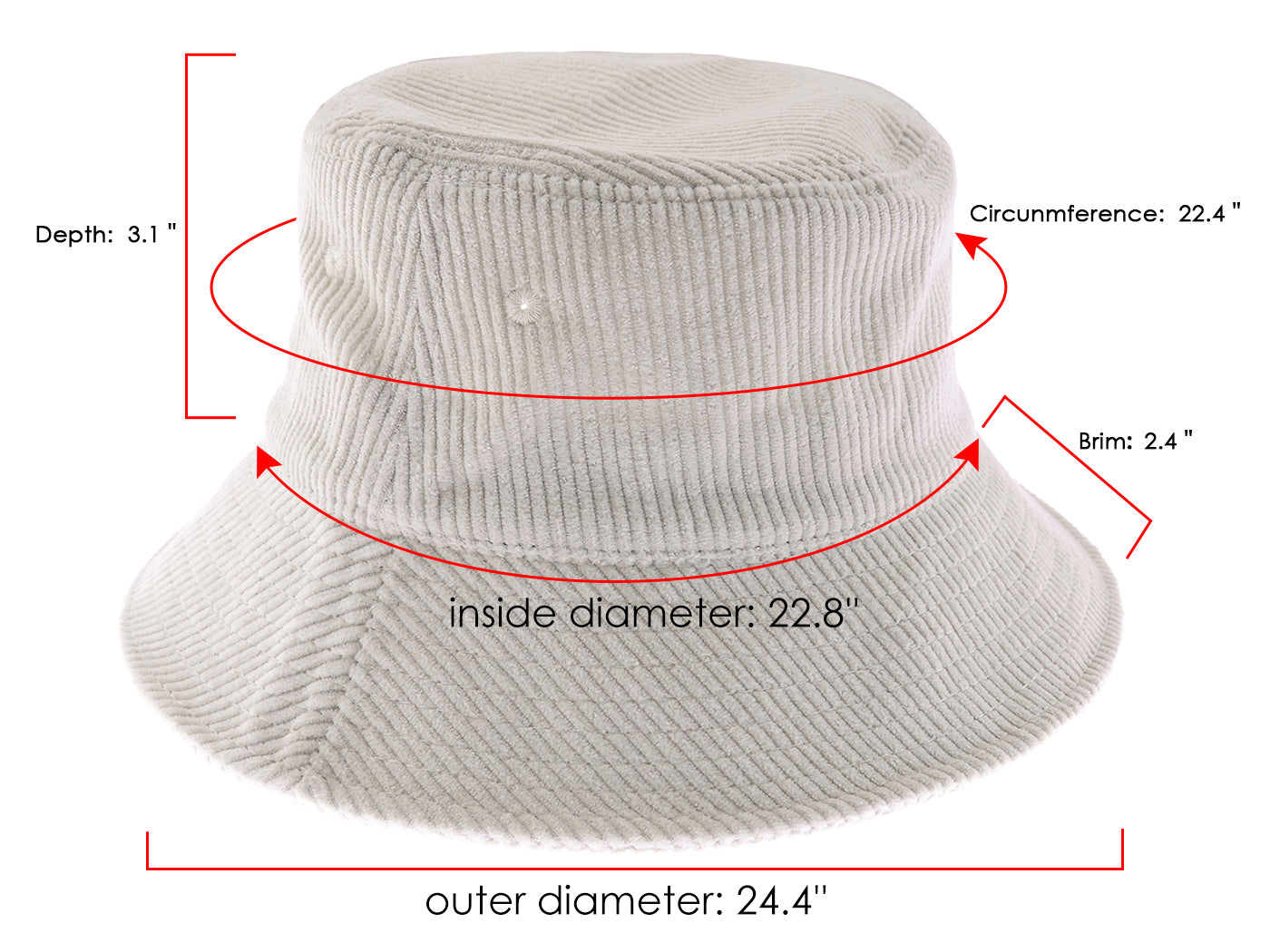 Anna-Kaci Corduroy Bucket Hat Lightweight Casual Solid Color Unisex Cotton Fishing Hat