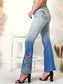 Classic Retro High Waist Long Denim Bell Bottom Jeans