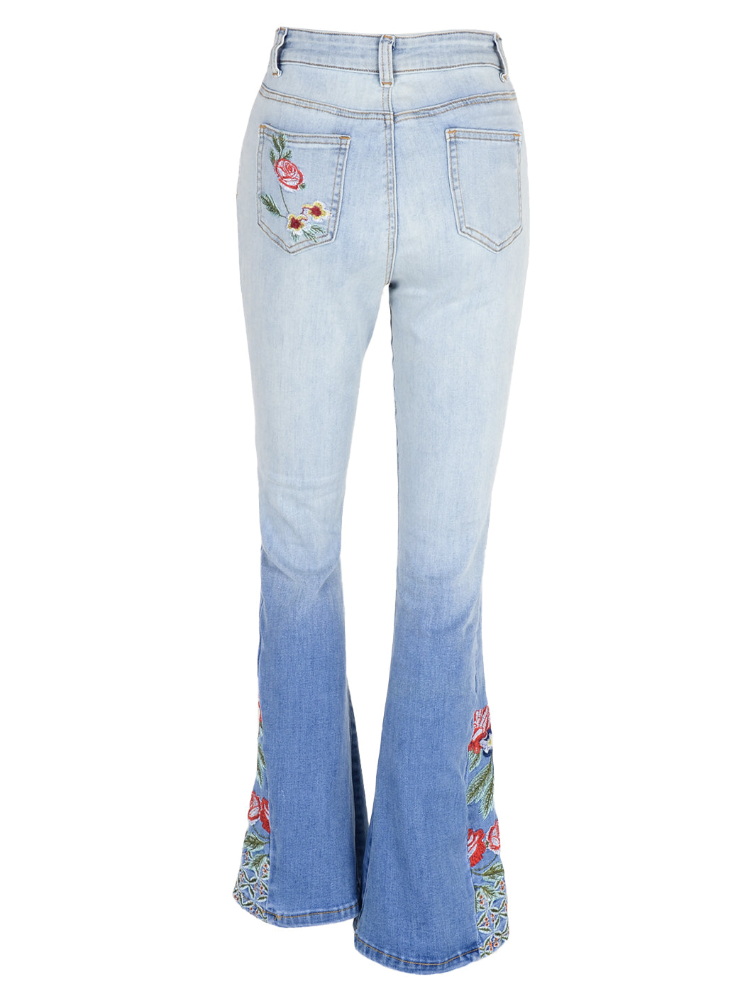 Classic Retro High Waist Long Denim Bell Bottom Jeans