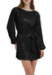 Anna-Kaci Women's Sparkly Sequins Party Dress Long Sleeve Crew Neck Elegant Loose Fashion Dresses