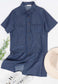 Short Sleeve Jean Shirt Dress Button Down