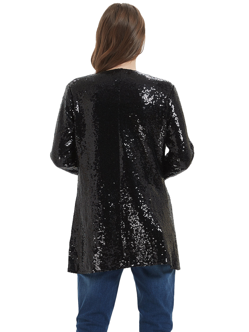 Anna-Kaci Women's Sequin Jacket Open Front Coat Blazer Party Cocktail Outerwear Cardigan